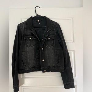 Free People Black denim jacket